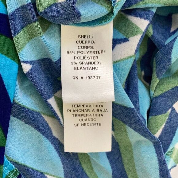 Donna Morgan Collared Shirt Dress Geometric Women’s 4 Tie Waist - Picture 10 of 10